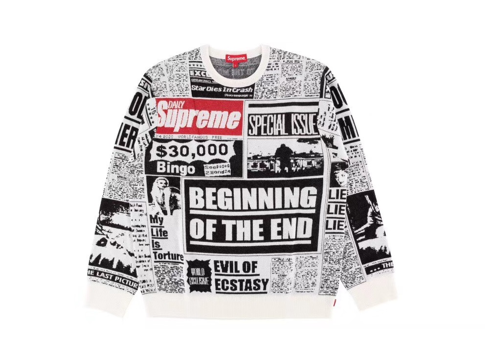 Supreme Newsprint Sweater