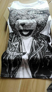 Удлиненная футболка с медведем